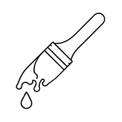 paintbrush with acrylics icon, paintbrush with acrylics line art - simple line art of paintbrush with acrylics, perfect for paintbrush with acrylics logos and icons