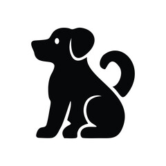 dog logo icon simple vector black color
