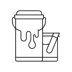 paint can icon, paint can line art - simple line art of paint can, perfect for paint can logos and icons