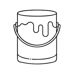 paint can icon, paint can line art - simple line art of paint can, perfect for paint can logos and icons