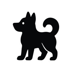 dog logo icon simple vector black color