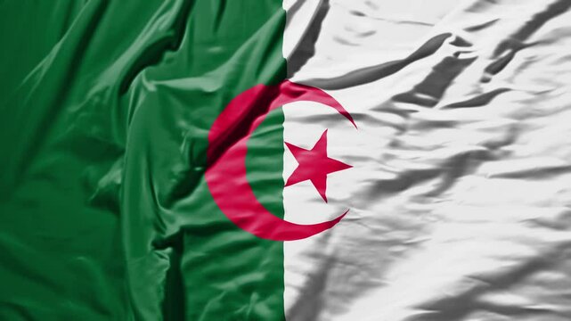 algeria waving flag &ndash; realistic cloth animation