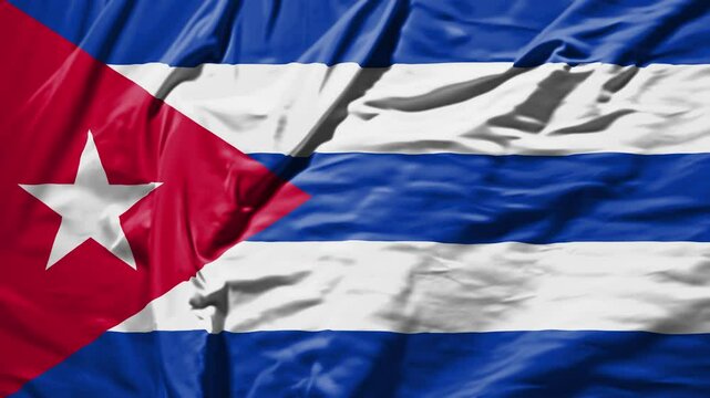 cuba waving flag &ndash; realistic cloth animation