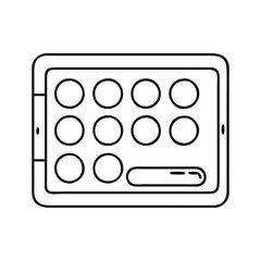 paint tray icon, paint tray line art - simple line art of paint tray, perfect for paint tray logos and icons
