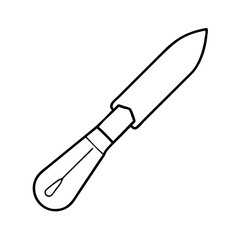 palette knife icon, palette knife line art - simple line art of palette knife, perfect for palette knife logos and icons