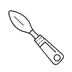palette knife icon, palette knife line art - simple line art of palette knife, perfect for palette knife logos and icons