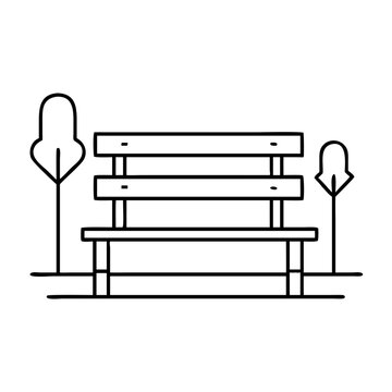 recommend clip art: park bench icon, park bench line art - simple line art of park bench, perfect for park bench logos and icons