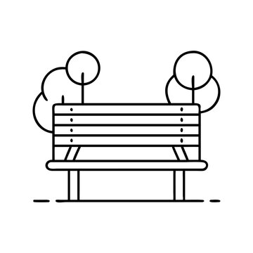 recommend clip art: park bench icon, park bench line art - simple line art of park bench, perfect for park bench logos and icons