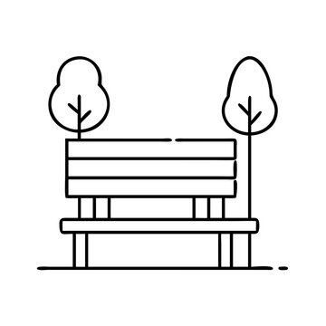 recommend clip art: park bench icon, park bench line art - simple line art of park bench, perfect for park bench logos and icons