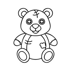 park mascot plush toy icon, park mascot plush toy line art - simple line art of park mascot plush toy, perfect for park mascot plush toy logos and icons