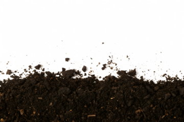  humus ground soil top view in border corner isolated on white background PNG