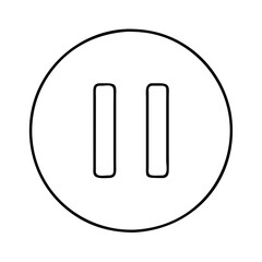 pause button icon, pause button line art - simple line art of pause button, perfect for pause button logos and icons