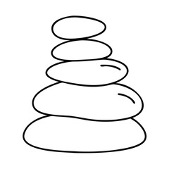 pebble rock stack icon, pebble rock stack line art - simple line art of pebble rock stack, perfect for pebble rock stack logos and icons