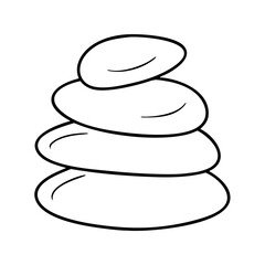 pebble rock stack icon, pebble rock stack line art - simple line art of pebble rock stack, perfect for pebble rock stack logos and icons
