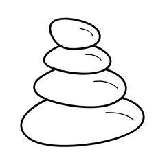 pebble rock stack icon, pebble rock stack line art - simple line art of pebble rock stack, perfect for pebble rock stack logos and icons