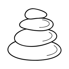 pebble rock stack icon, pebble rock stack line art - simple line art of pebble rock stack, perfect for pebble rock stack logos and icons