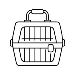 pet carrier icon, pet carrier line art - simple line art of pet carrier, perfect for pet carrier logos and icons