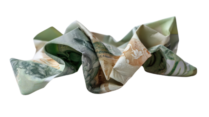  Crumpled Currency: A close-up image of a crumpled bill, suggesting the idea of lost value, financial struggle, or a careless attitude toward money.  