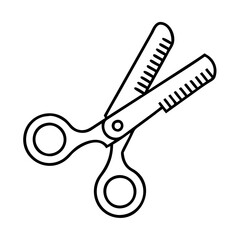 pet grooming scissors icon, pet grooming scissors line art - simple line art of pet grooming scissors, perfect for pet grooming scissors logos and icons