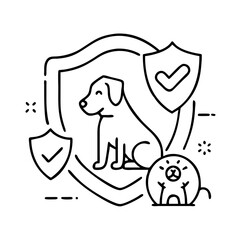 pet insurance icon, pet insurance line art - simple line art of pet insurance, perfect for pet insurance logos and icons