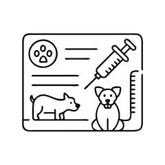 pet vaccination card icon, pet vaccination card line art - simple line art of pet vaccination card, perfect for pet vaccination card logos and icons