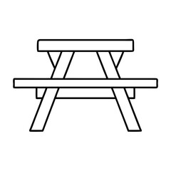 picnic table icon, picnic table line art - simple line art of picnic table, perfect for picnic table logos and icons