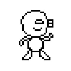 pixelated character sprite icon, pixelated character sprite line art - simple line art of pixelated character sprite, perfect for pixelated character sprite logos and icons