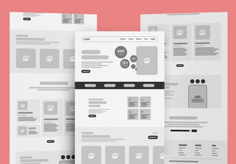Landing Page Wireframe UX Design For Digital Services
