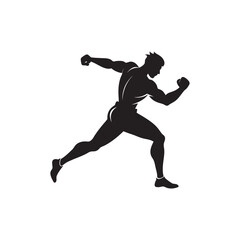 Boxer Uppercut Silhouette Icon on White