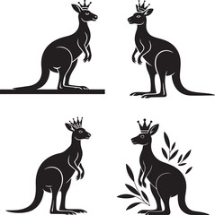 kangaroo vector silhouettes