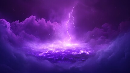 Obraz premium Dramatic purple storm clouds with intense lightning