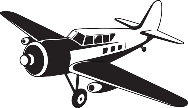 skywriting plane silhouette vector. Airplane silhouette icon vector illustration, plane line art vector illustration