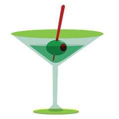 Cute cartoon hand drawn vector  cocktail glass clipart.