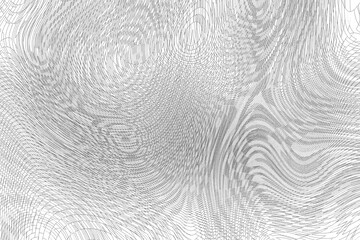 Naklejka premium Abstrakcyjne szare tło z hipnotycznym wzorem fal i koncentrycznych linii.
