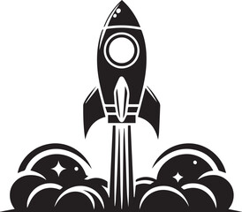 Beautiful Black Rocket Vector Silhouette Art This Is An Editable And Printable Vector Eps File
