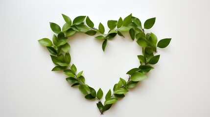 A recycling icon formed from fresh green leaves on a light background, symbolizing eco-friendly practices and non-waste production.