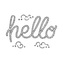 sand writing hello text icon, sand writing hello text line art - simple line art of sand writing hello text, perfect for sand writing hello text logos and icons