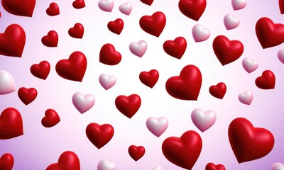 Colorful heart pattern on pink background for valentine's day