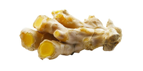 Fresh Ginger Root. Culinary Ingredient And Herbal Remedy For Health Benefits Isolated On Transparent Background