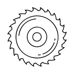 saw blade icon, saw blade line art - simple line art of saw blade, perfect for saw blade logos and icons