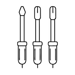 screwdriver set icon, screwdriver set line art - simple line art of screwdriver set, perfect for screwdriver set logos and icons