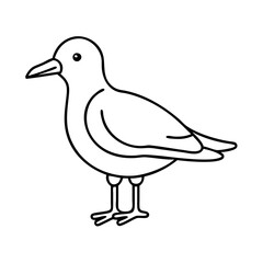 seagull icon, seagull line art - simple line art of seagull, perfect for seagull logos and icons
