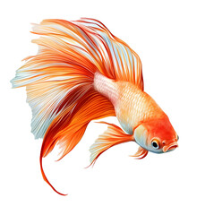 Fototapeta premium PNG Siamese fighting fish illustration goldfish vibrant.