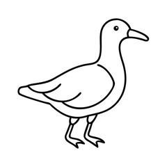 seagull icon, seagull line art - simple line art of seagull, perfect for seagull logos and icons