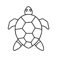 sea turtle icon, sea turtle line art - simple line art of sea turtle, perfect for sea turtle logos and icons