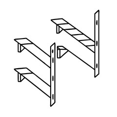 shelving brackets icon, shelving brackets line art - simple line art of shelving brackets, perfect for shelving brackets logos and icons