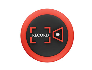 video record icon 3d illustration render