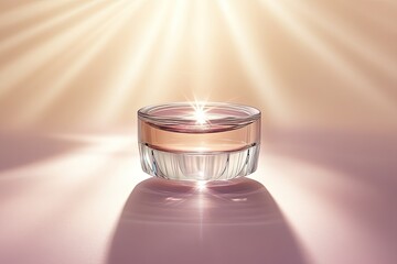 Elegant, luminous skincare jar
