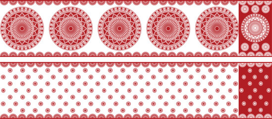 white saree with a red border