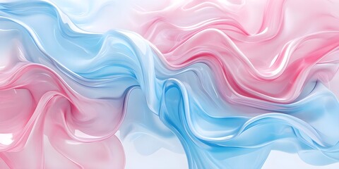 Abstract Pink and Blue Liquid Waves